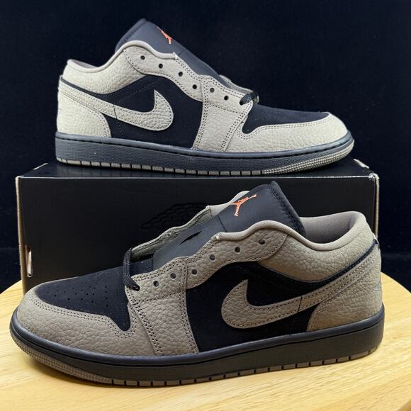 Jordan Other - Nike Air Jordan 1 Low Shoes Black Olive Gray Mango IB7109-005 Men's Size 11